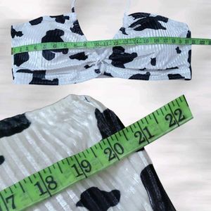 Cow Print Halter Bikini Top new WNOT