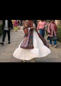 Mirror work Anarkali Kurtha
