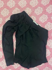 Zara Black One Shoulder Top