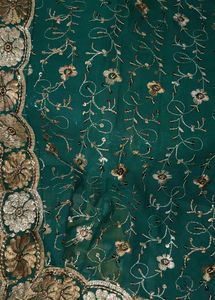 Green lehenga Saree
