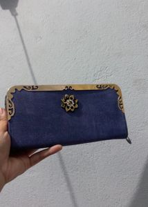 Elegant Blue Clutch Wallet
