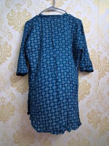 Blue Printed Short Kurta