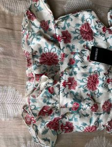 Floral Print Ruffle Crop Top