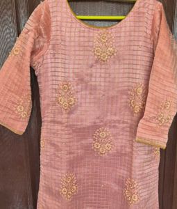 Bit Negotiable! - Elegant Pink Embroidered Kurta