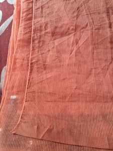 Beautiful Peach Saree with Embellished Border