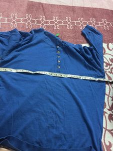 Blue Button-Down Knit Top