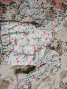 Floral Print Sheer Blouse
