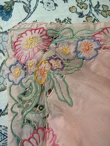 Elegant Peach Saree with Floral Embroidery