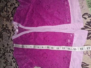 Sparkly Pink Cropped Cardigan
