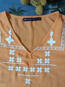 Cold Shoulder Embroidery Top