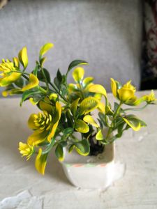 Artificial Yellow Flowers in Pot