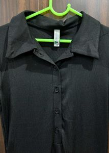 Chic Black Button-Down Maxi Dress