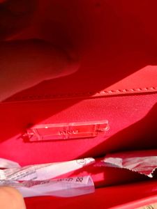 Chic Red Croc Textured Handbag