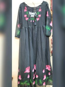 COW PRINT BLACK GOWN