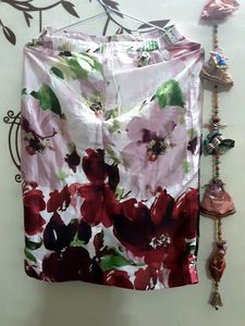 Floral Satin Skirt From Bano Collection