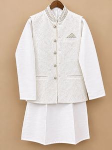 Ivory Pure White - Ethnic Kurta Pyjama Set