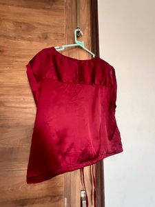 Burgundy Zip-Front Sleeveless Top
