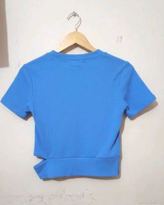 Stylish Madame Blue Crop Top (Size M)