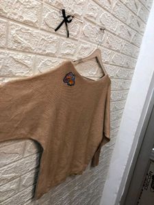 Cute Brown Patch Sweater🕶️‼️