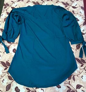 Elegant Teal Kurta with Balloon Sleeves