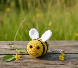 Cute Crochet Bee Keychain