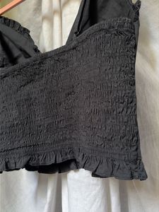 Veromoda Chic Black Ruffle Crop Top