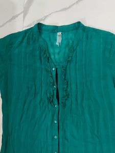 Free delivery Green Ruffle Blouse