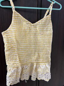 Cute Yellow Gingham Smocked Cami Top 💛
