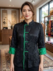 korean Black & Green Asian Style top