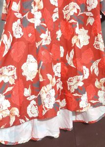 Rust Floral Printed Co-Ords Set For 40 Bust