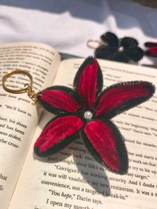 Red Velvet Flower Keychain/Bag Charm