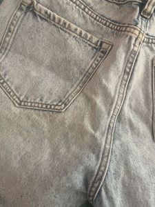 light washed distressed denim shorts