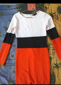 Color Block Long Sleeve Dress