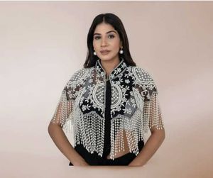 Embellished Cape Style Blouse