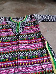 Vibrant Geometric Print Kurta