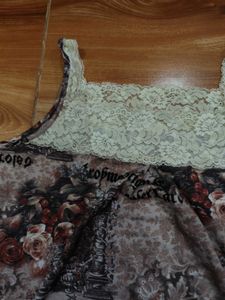 Floral Lace Trim Tank Top