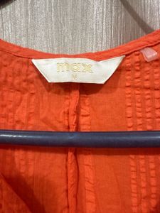 Vibrant Orange Textured Dress