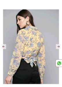 Sassafras chic Bird Print Cropped Blouse