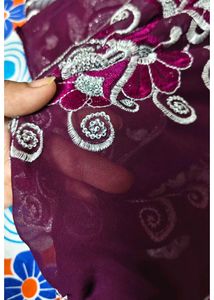 Elegant Purple Blouse with Silver Embellishment