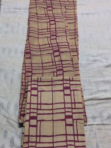 Beige &amp; Purple Dress Material