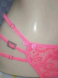 (1403)Cute Pink Lace Thong