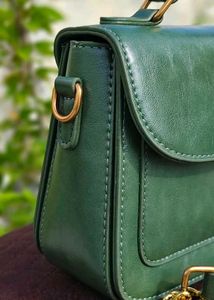 Chic Green Handbag with Embellishment