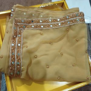 brand new mirror work saree