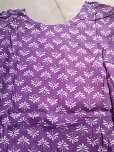 Purple Floral Print Kurta