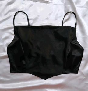Chic Black Satin Cami Top