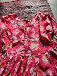 Two Beautiful Pink Floral Kurta