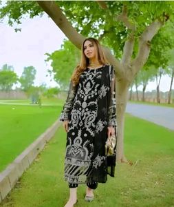 Elegant Black Embroidered Kurta Set