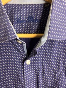 Men's Blue Printed Dress Shirt