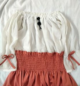 Cute White And Pink Dress