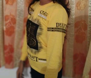 Yellow Graphic Print Pullover